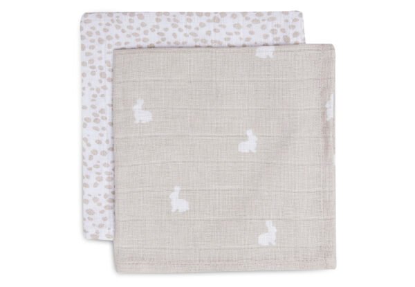 Lot de 2 Serviettes gaze de Coton Dotted&Rabbit - Nougat - Jollein – Image 2