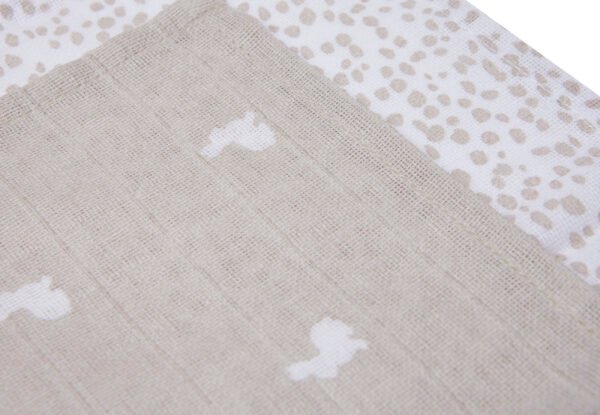 Lot de 2 Serviettes gaze de Coton Dotted&Rabbit - Nougat - Jollein – Image 3